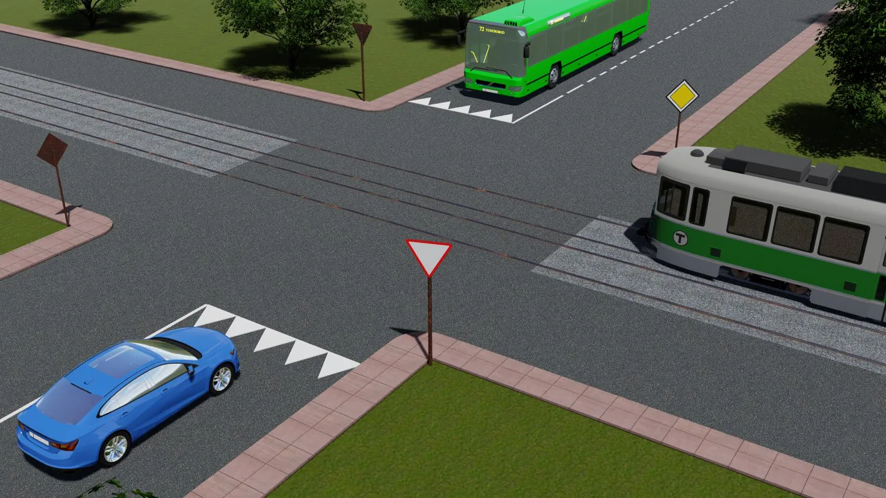 Транспортные средства проедут перекресток в следующем порядке: