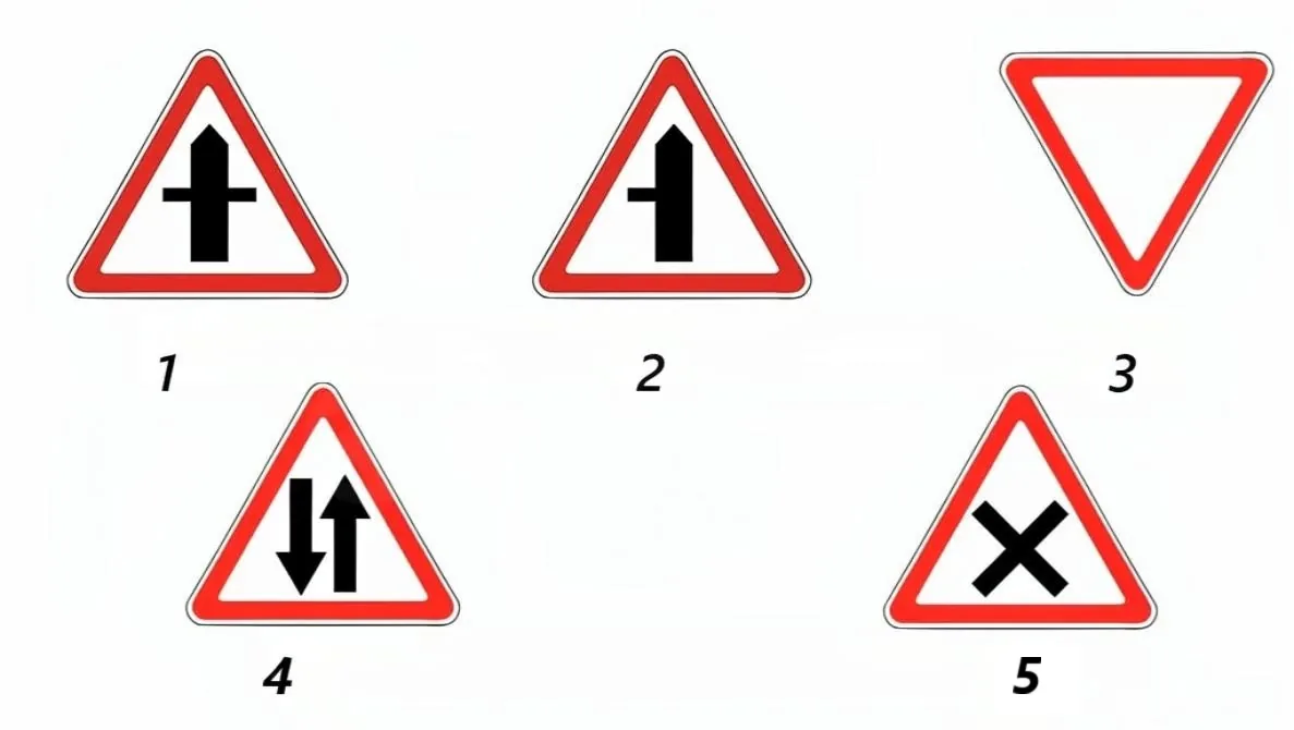 Какой знак обозначает пересечение с второстепенной дорогой?