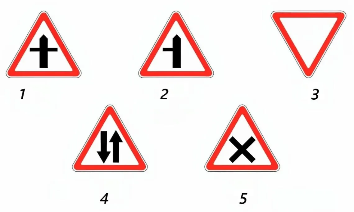 Какой знакобозначает примыкание второстепенной дороги?